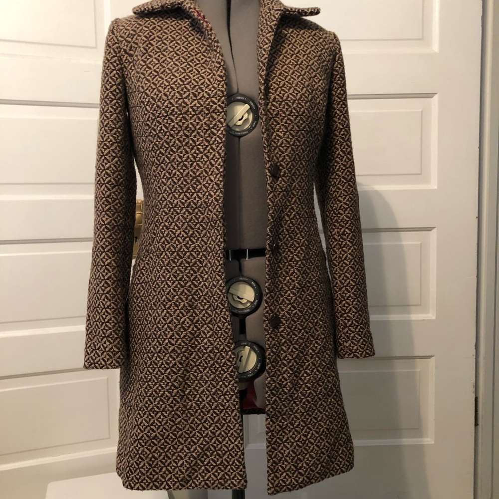 Apt. 9 Brown & Cream Tweed Coat Size 4